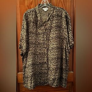 Leopard Print Silk Blouse